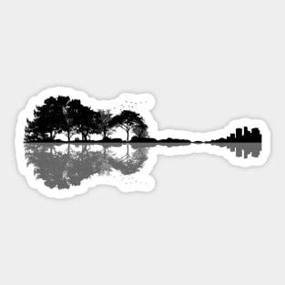 Nature guitar (Black) Sticker